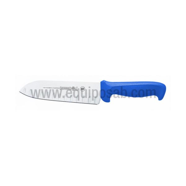 CUCHILLO SANTOKU 7" AZUL. MUNDIAL