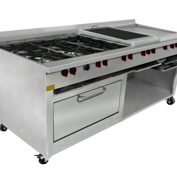 COCINA 6 FUEGOS, PLANCHA, BBQ Y HORNO TA