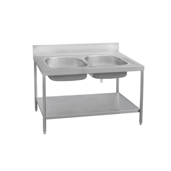 FREGADERO 2 TANQUES 1 ESTANTE INFERIOR 1,20 m