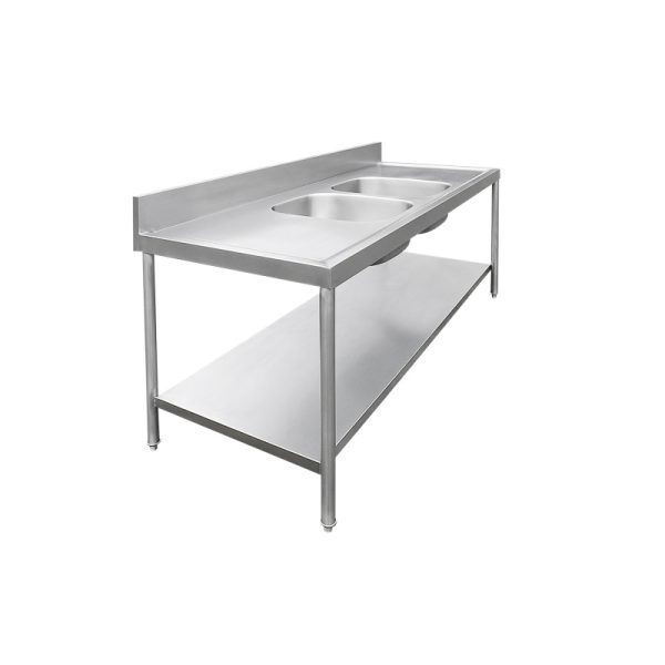 FREGADERO 2 TANQUES 1 ESTANTE INFERIOR 2,40 m