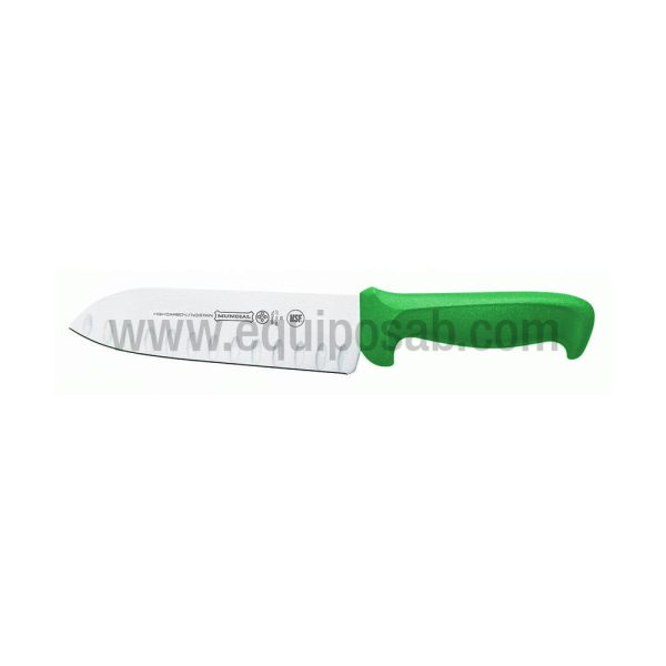 CUCHILLO SANTOKU 7" VERDE. MUNDIAL
