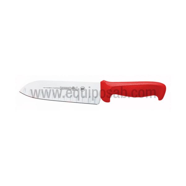 CUCHILLO SANTOKU 7" ROJO. MUNDIAL