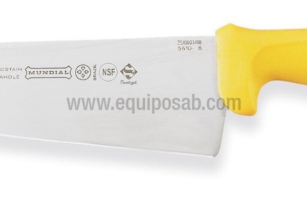 CUCHILLO DE COCINERO 8" AMARILLO. MUNDIAL